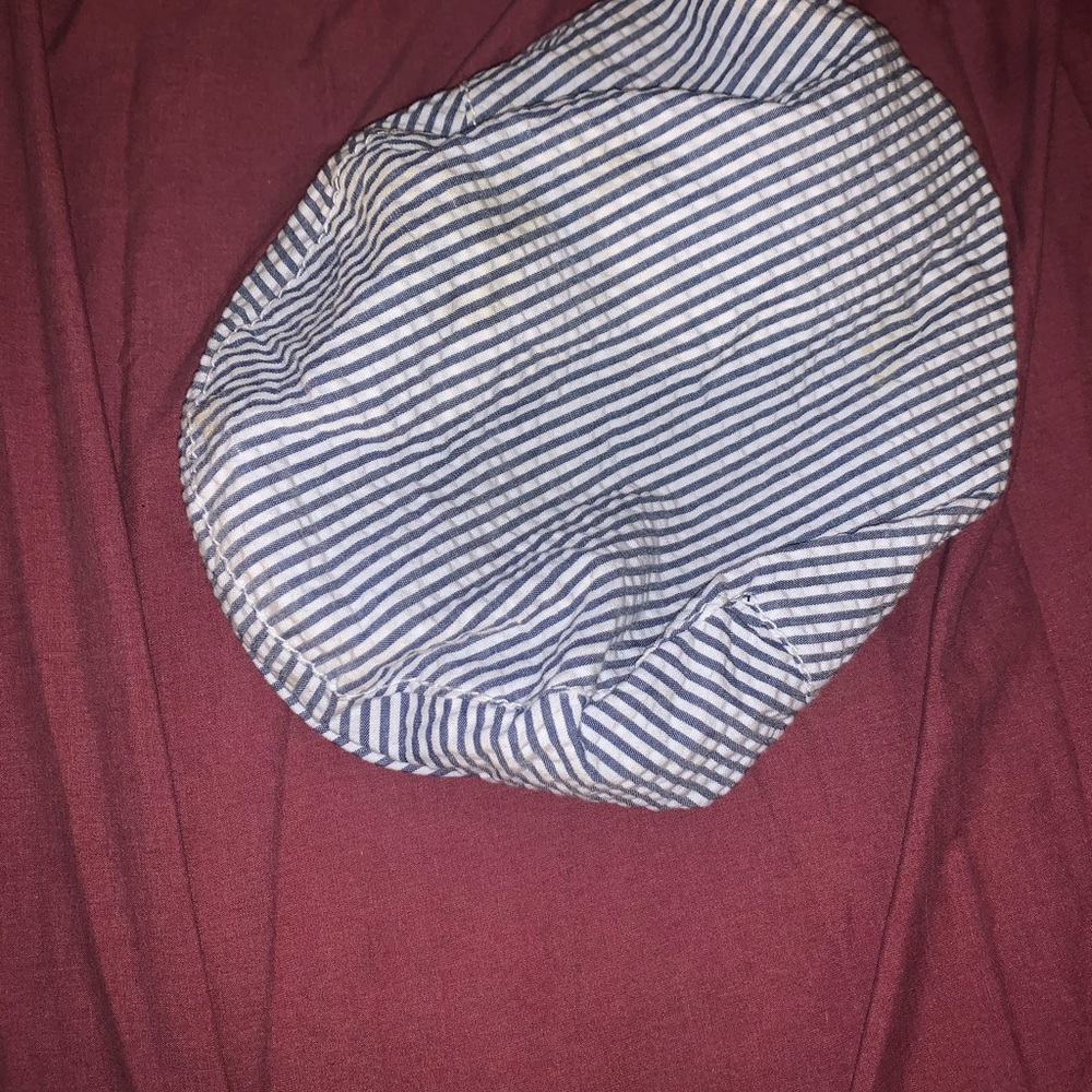 Blue and white stripped hat